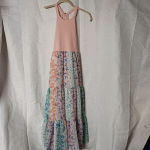 Speechless Pink and Mint Floral Tiered Maxi Dress